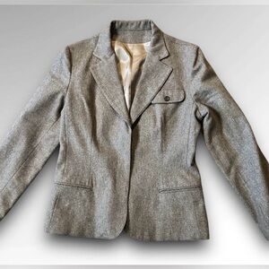 VTG Kirkland Hall Brown Wool Blend Blazer Dark Academia Hidden Button Fits S/M